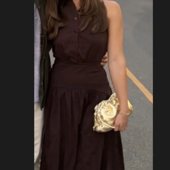 STAUD Romy Midi Dress – Earth Café Brown – Size 6 – NWT - Picture 5 of 12